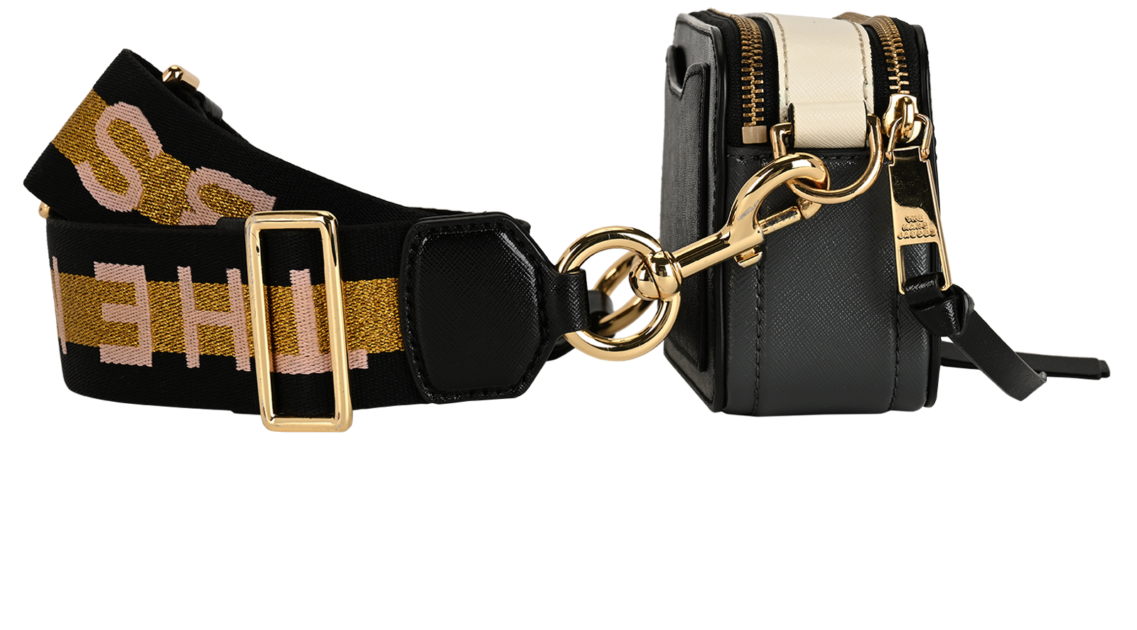 The Snapshot, &pound;160, Handbags, Black/Cream, Leather, Side view